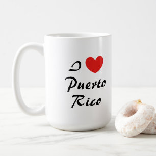 I Love Porto Rico Heart Typography Coffee Mug