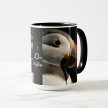 I Love Puffins Bird Wildlife Birthday Coffee Mug