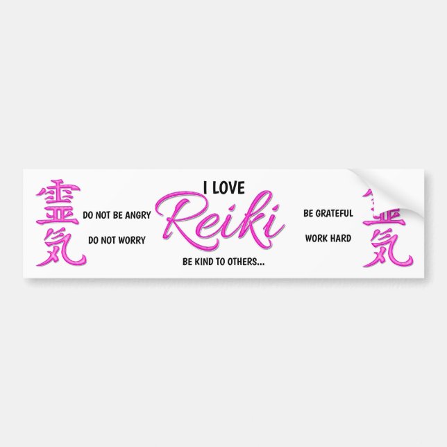 I Love Reiki - Autocollant pare-chocs (Devant)