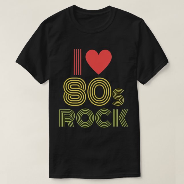 I Love Rock n Roll 80s Retro Music Tshirt pour gar (Design devant)