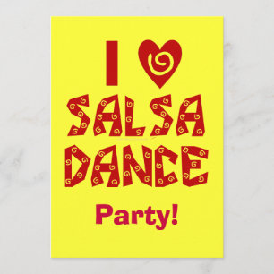 I Love Salsa Dance Custom Dance Invitations