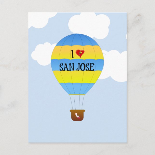 I Love San Jose, montgolfière Carte postale (Devant)