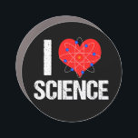 I Love Science Car Magnet<br><div class="desc">Un aimant de voiture pour professeur de science cool qui dispose d'un motif de science I Love génial avec un coeur rouge enveloppé d'un modèle atome.</div>