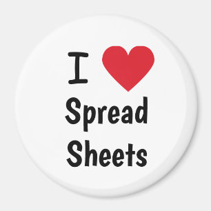 I Love Spreadsheet Magnet Office Idée cadeau