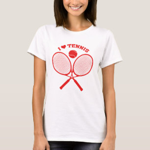 I Love Tennis Crossed Rackets Tennis T-shirt