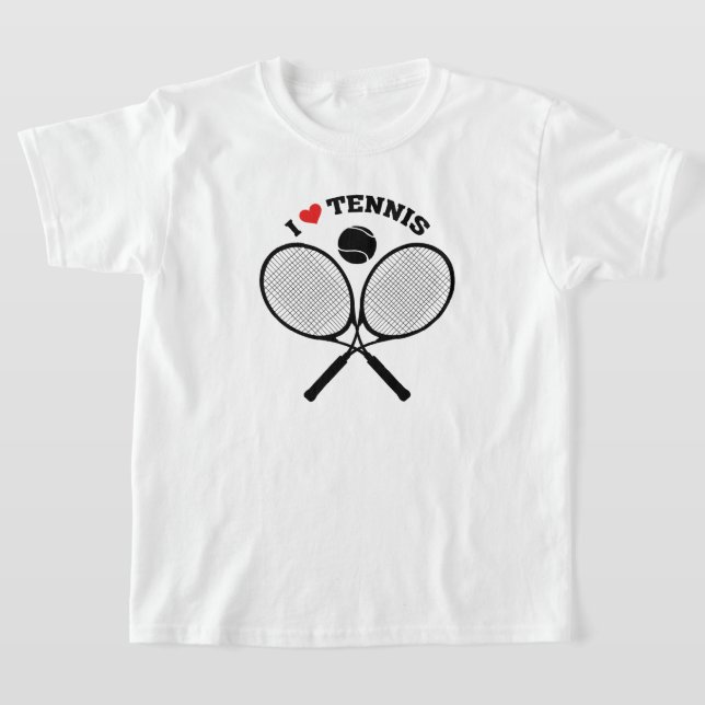 I Love Tennis Crossed Rackets Tennis T-shirt (Poser)