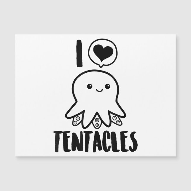I Love Tentacles T-shirt Cute Octopus Tee (Devant)