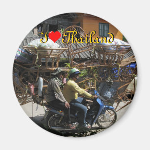 I Love Thailand on Round Magnet