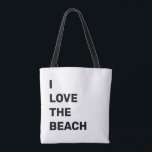 I Love The Beach Summer Citation Sac fourre-tout d<br><div class="desc">Sac fourre-tout moderne et portique avec la citation, I Love The Beach de chaque côté. Ouvrez les deux bretelles de dessus et les deux épaules noires pour faciliter le transport. C'est le sac de tous les jours parfait pour faire du shopping, voyager, aller à la plage et offrir des cadeaux....</div>