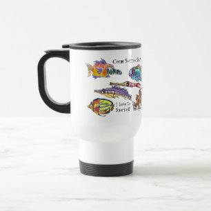 I Love to Snorkel amusant Cartoon Fish Mug