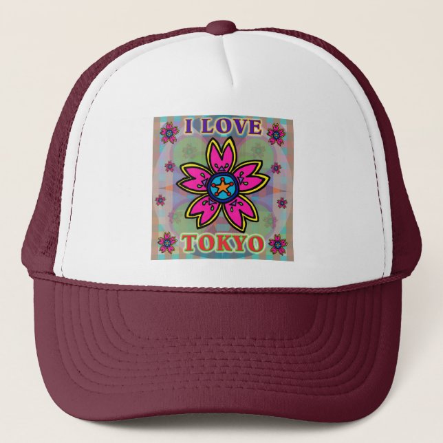 "I LOVE TOKYO" Casquette de fleurs (Devant)