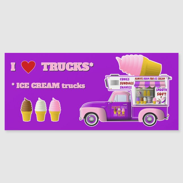 I Love Trucks (ICE CREAM Trucks) aimant (Devant)