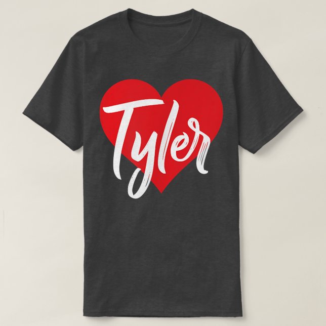 I Love Tyler First Nom Tshirt I Heart Named  (Design devant)