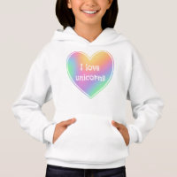 I Love Unicorns Rainbow Heart Girls'