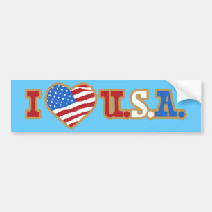 I Love USA Bumper Sticker