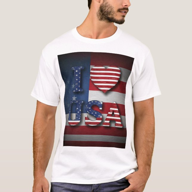 I Love USA T-Shirt - Montrez votre fierté américai (Devant)
