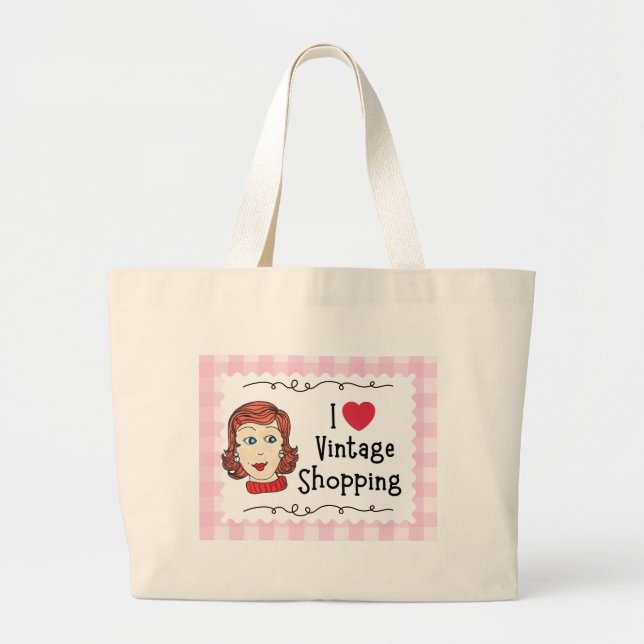 I love Vintage Shopping Tote Bag (Devant)