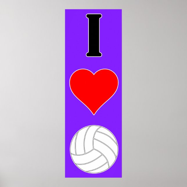 I Love Volleyball / I Heart Volleyball Poster (Devant)