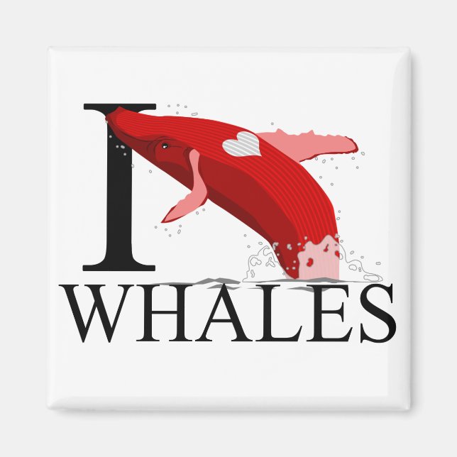 I Love Whales Magnets (Devant)