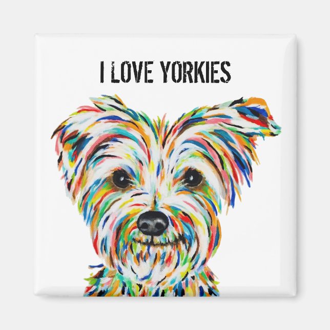 I Love Yorkies Magnet (Devant)