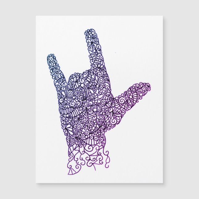 "I Love You" American Sign Language Carte magnétiq (Devant)