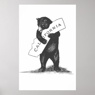 I Love You California Black & White Poster