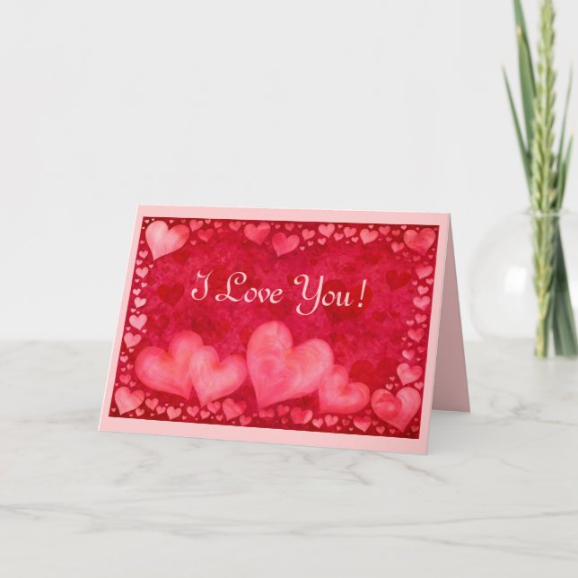"I Love You" Carte Rouge Saint-Valentin (Devant)