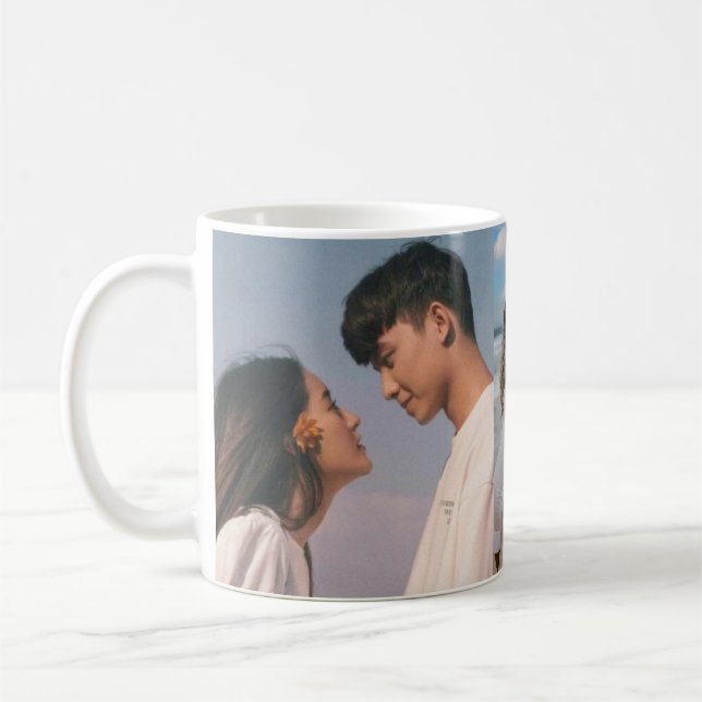 I Love You - Custom 2-Photo Mug for Coffee Lovers (Gauche)