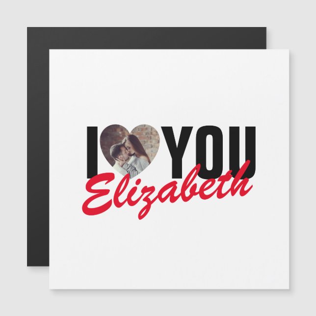 I Love You Custom Photo Heart and Name (Devant / Derrière)