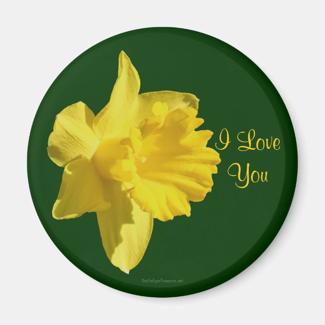 I Love You Daffodil Flower Photo Magnet (Devant)