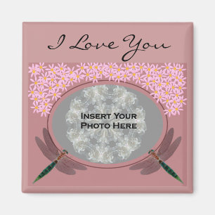 I Love You Dragonfly Customizable Photo Magnet