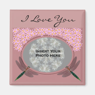 I Love You Dragonfly Customizable Photo Magnet