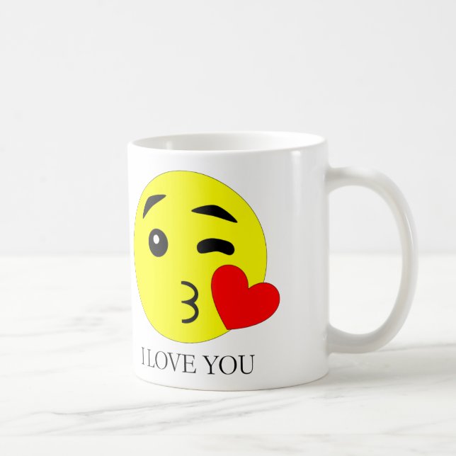 I Love You Emoji Ceramic Mug (11oz) (Droite)