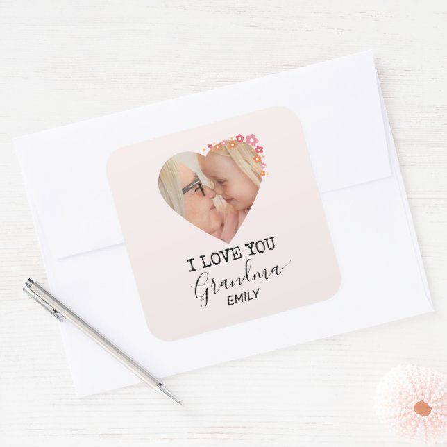 I Love You Grandma | Personalized Sticker (Enveloppe)