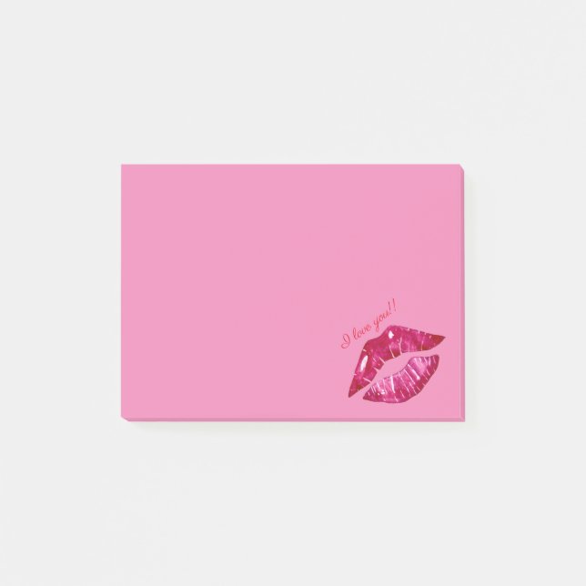 I Love You Kiss Post-It Notes (Devant)