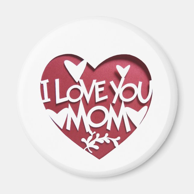 I LOVE YOU MOM 3D HEART MAGNETS (Devant)