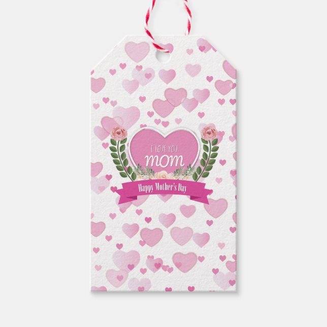 I Love You Mom - étiquette cadeau (Devant)