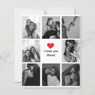 I Love You Mom Photo Collage Card