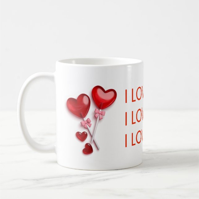I Love You Mug – Romantic Valentine's Day Gift (Gauche)
