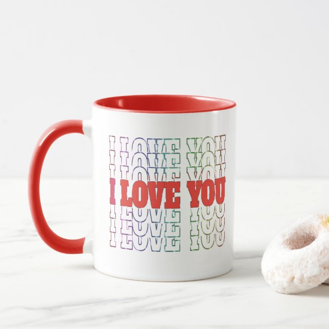 I Love You Mug - Saint-Valentin Répéter un cadeau  (Avec donut)
