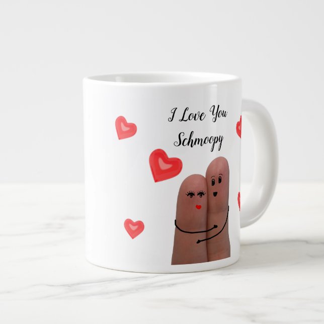 I Love You Schmoopy Valentine's Jumbo Mug (Devant droit)