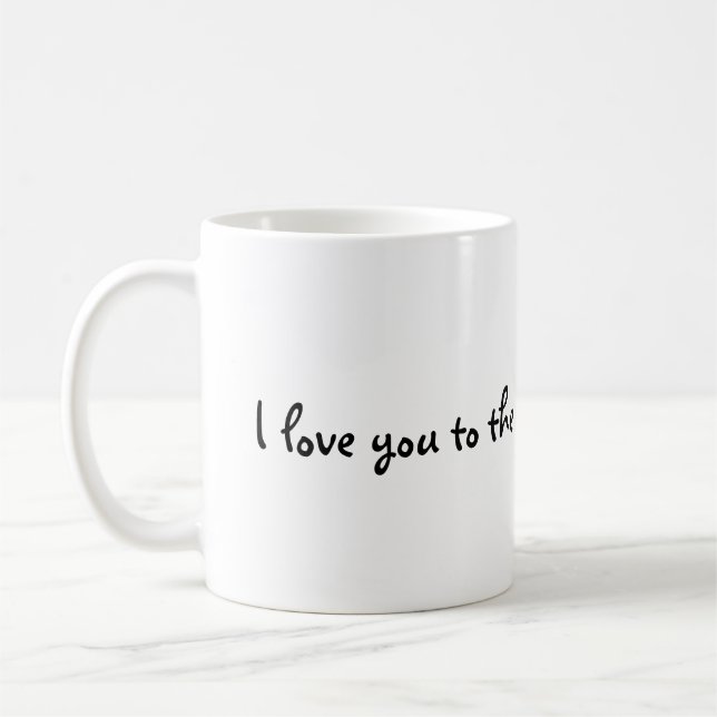 I love you to the moon pie and back mug (Gauche)