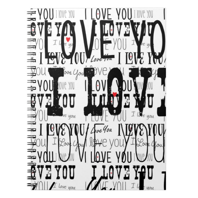 I LOVE YOU type Heart Valentine Carnet Journal (Devant)