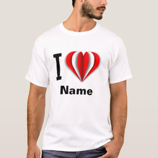"I Love [Your Name]" Coeur T-shirt