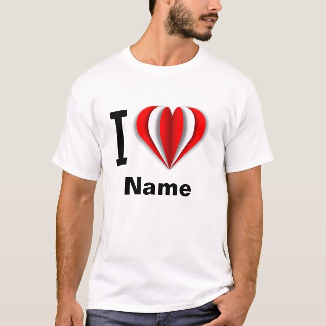 "I Love [Your Name]" Coeur T-shirt (Devant)