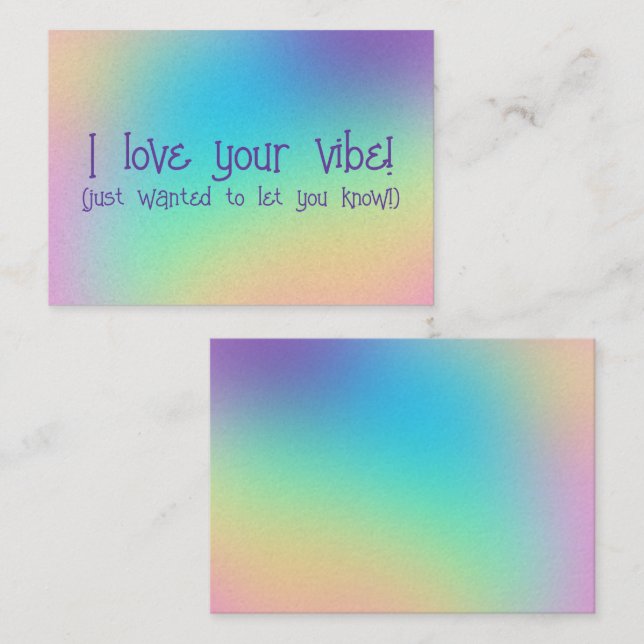 "I Love Your Vibe" Cartes complémentaires (Devant / Derrière)