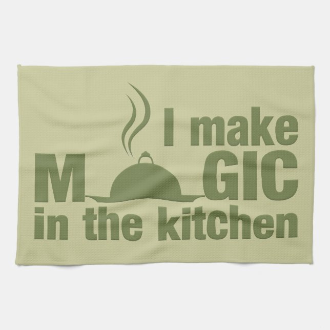 I Make Magic serviette de cuisine personnalisée (Horizontal)