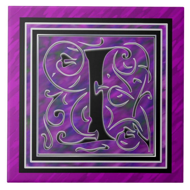 I Monogramme "Eaux violettes" Carreaux de céramiqu (Devant)