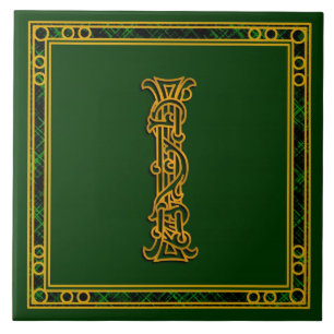 I monogramme "or irlandais sur" les carreaux de