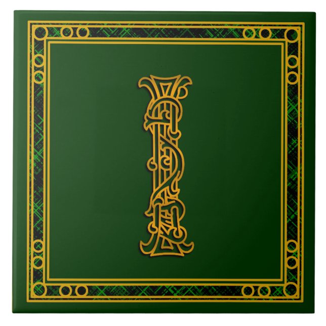 I monogramme "or irlandais sur" les carreaux de (Devant)